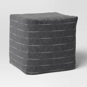 Threshold -  18"x18" Outdoor Patio Pouf Charcoal Dash Charcoal